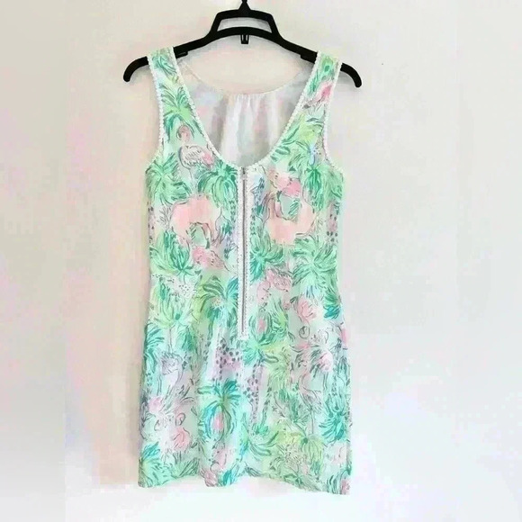 Lilly Pulitzer Mila Shift in Sea Salt Blue On Parade Dress Giraffe Elephant - Picture 4 of 8